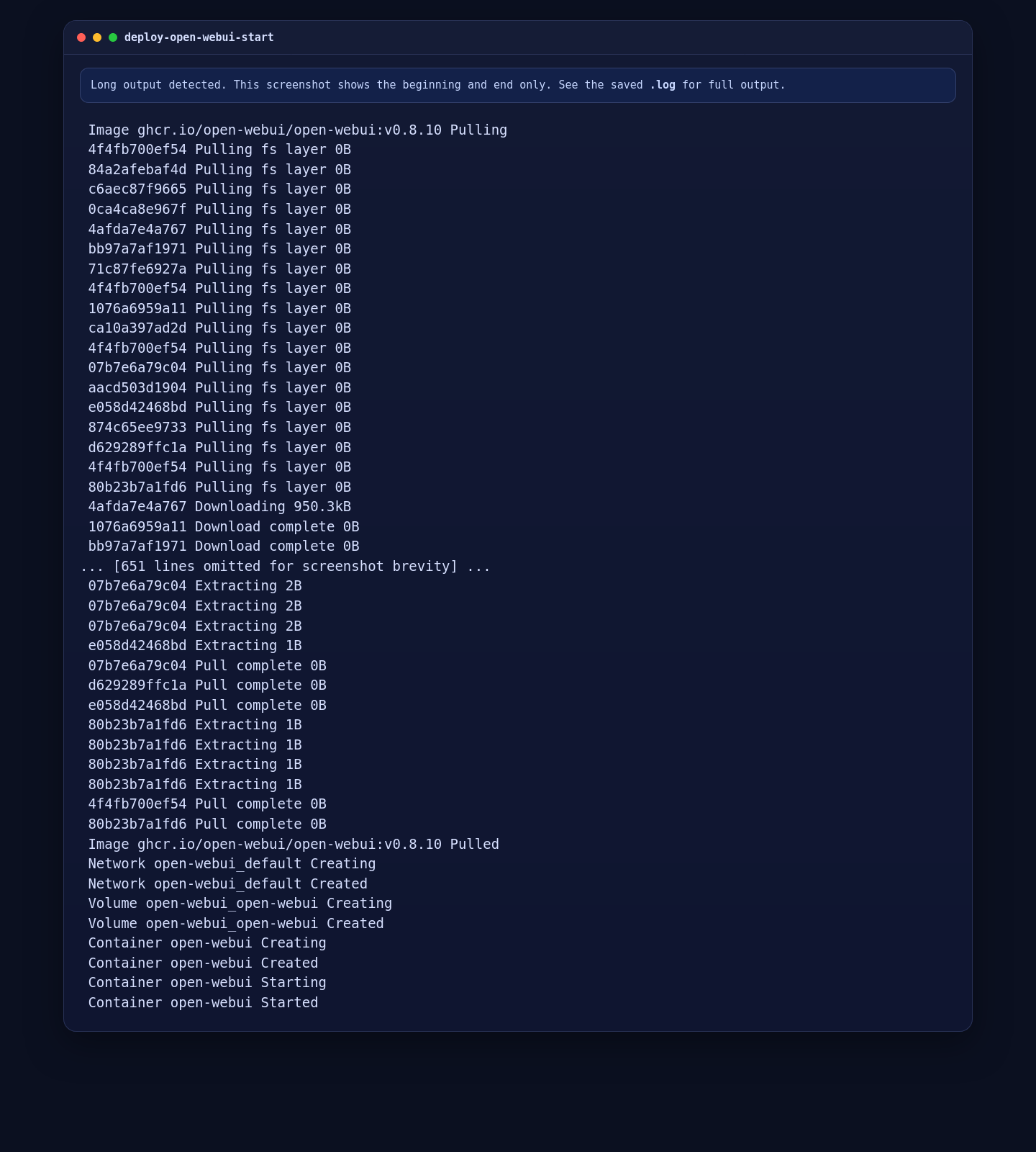 Starting Open WebUI containers on Ubuntu 24.04