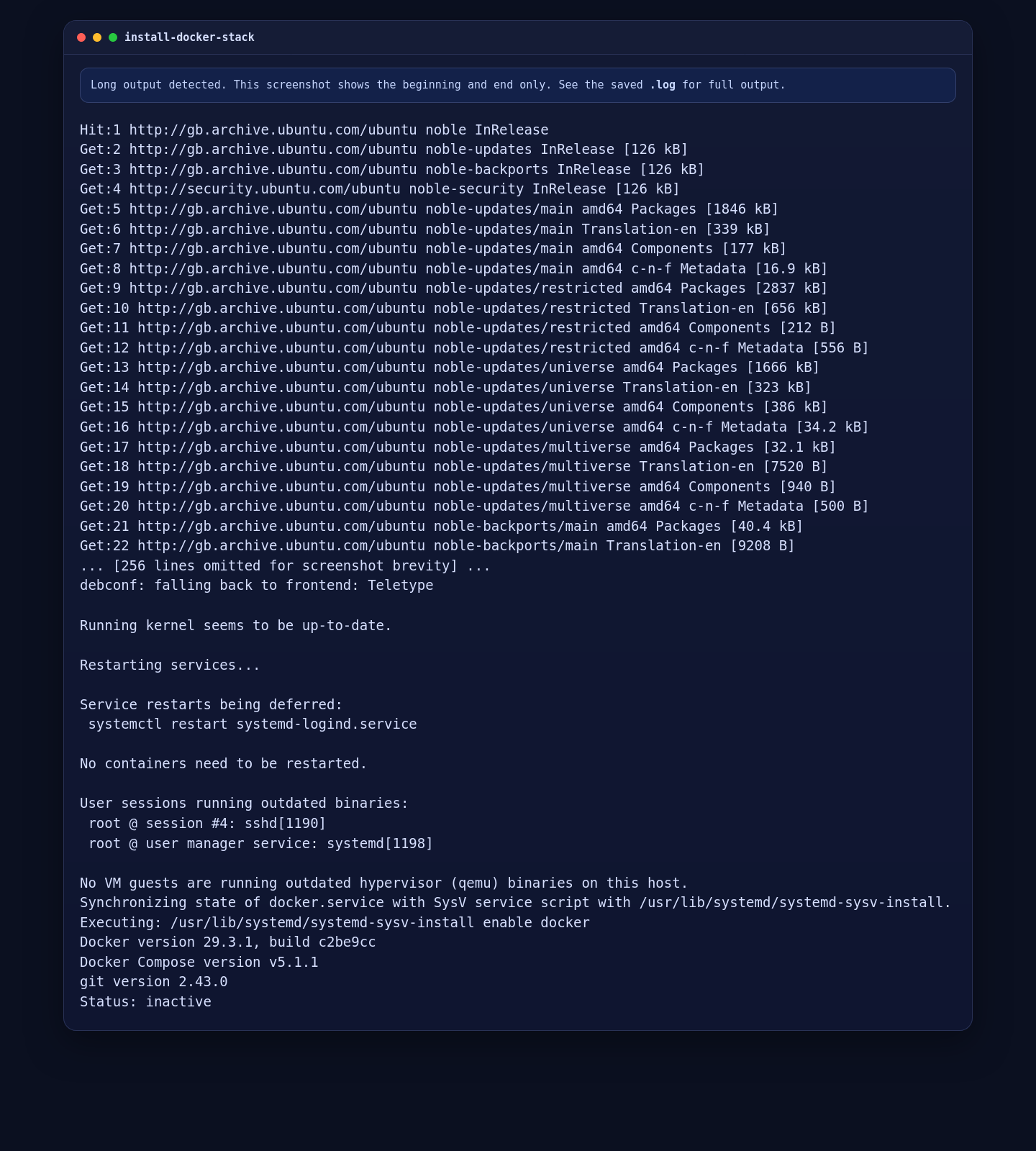Docker Engine and Docker Compose installed on Ubuntu 24.04 for AnythingLLM