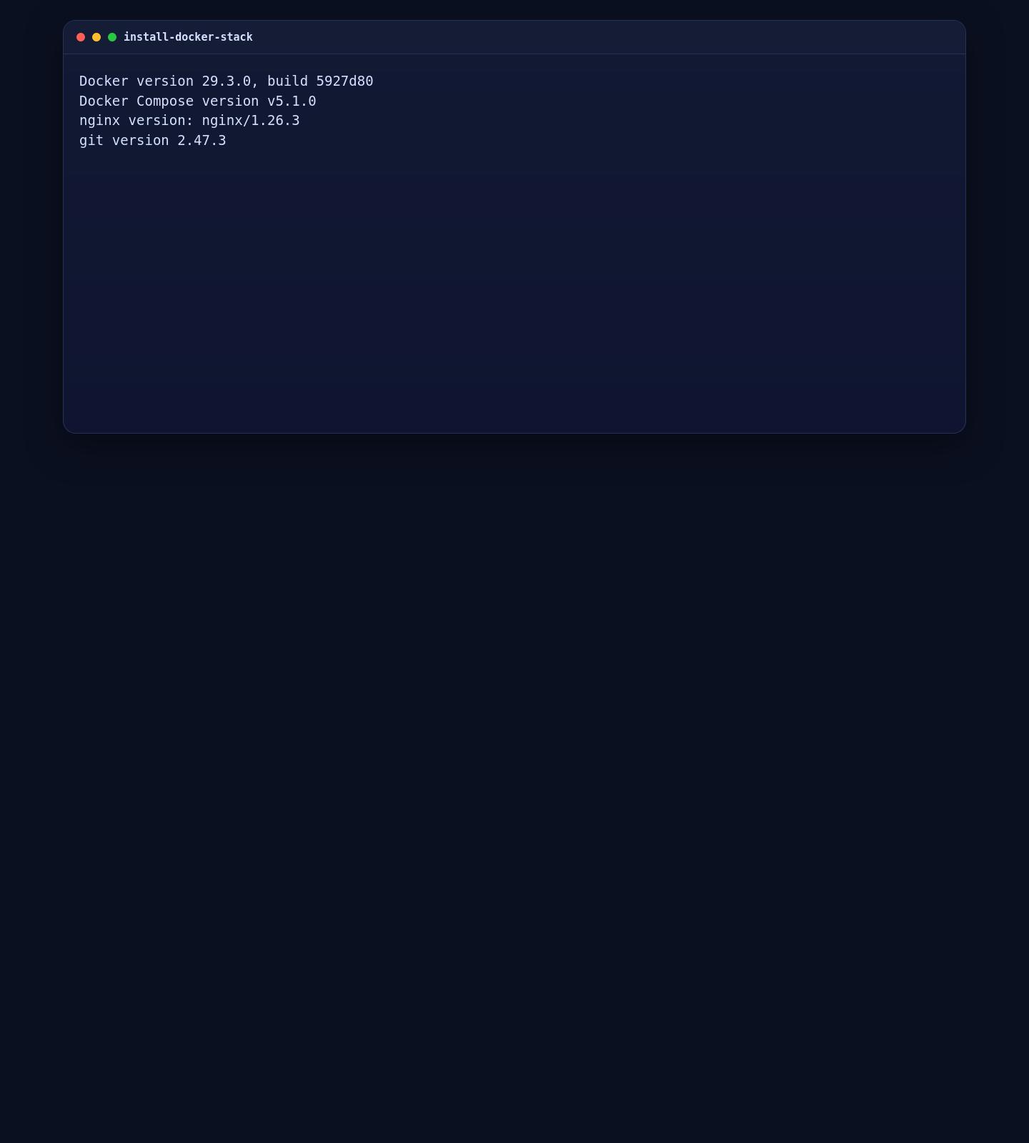 Docker, Docker Compose, Nginx, and Git installed on AlmaLinux 10 for Plausible Analytics